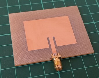 PDF and Gerber Files for Production of a 2.4GHz ISM Band Microstrip Patch Antenna (5.3 dBi)