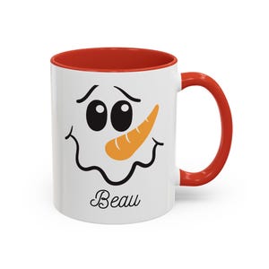Funny Personalized Snowman Mug, Cute Kids Christmas Cocoa Cup, Holiday Gift Idea, Snowman Theme Coffee Mug, Winter Decor Cup