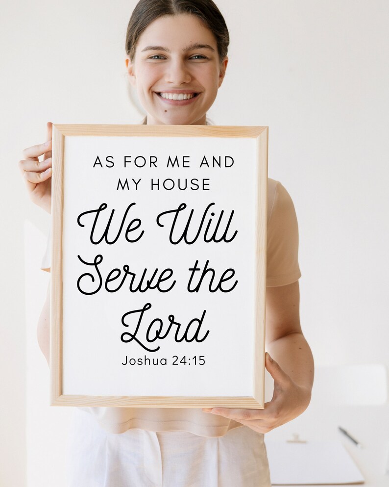 Joshua In Script Joshua 24:15 Bible Verse Printable, Housewarming Gift (digital Download ...