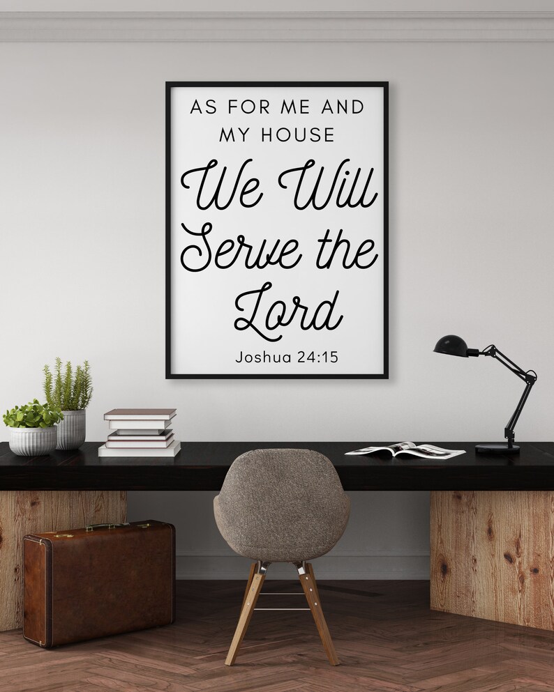 Joshua In Script Joshua 24:15 Bible Verse Printable, Housewarming Gift (digital Download ...