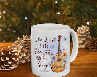 Religious Ceramic Mug, Christian Coffee Cup, Bible Verse Tea Mug, Faith Gift, Inspirational Drinkware