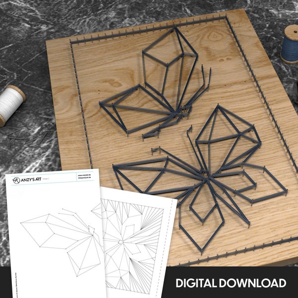 String Art Template Butterfly Etsy