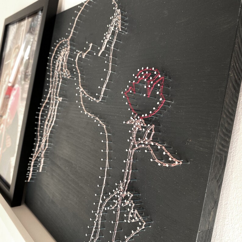 Line Art Woman With Rose - String Art Pattern - Etsy