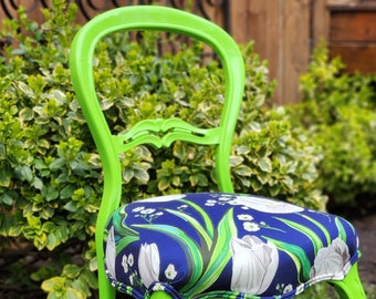 Spring is in the air with this green and blue beauty of a chair!