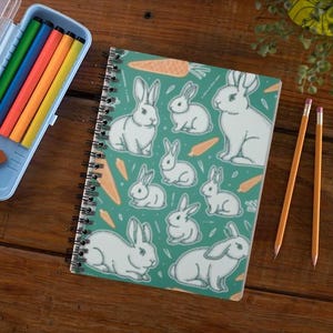 Cute Bunny Spiral Notebook - Perfect for Journaling, Note-taking, School Supplies, Gifts for Animal Lovers, Easter Decor, Bunny Theme