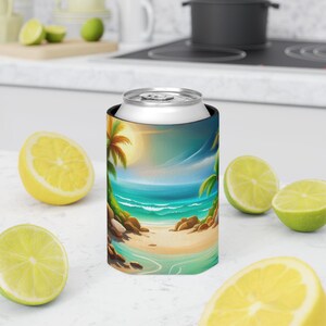 Strand-Dosenkühler - Tropischer Getränkehalter, Sommer-Getränkehülle, isoliertes Coozie, Urlaubsgeschenk, Pool-Partybevorzugung