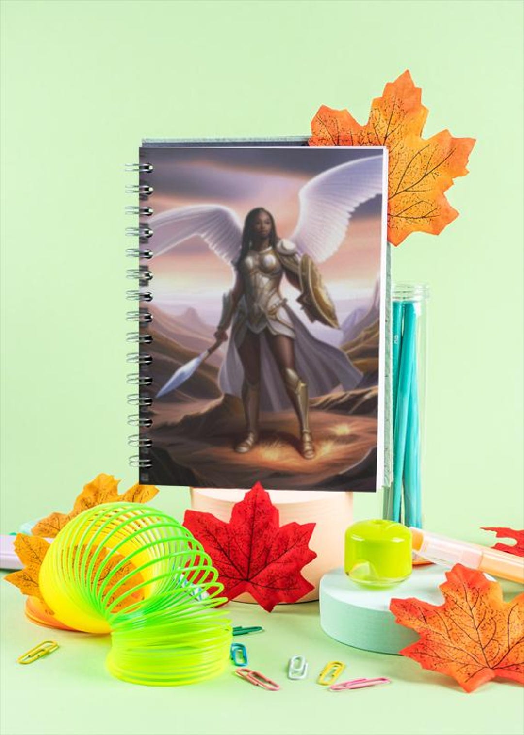 Warrior Angel Spiral Notebook - Empowering Design for Daily Inspiration ...