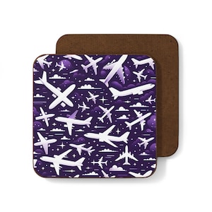 Hardboard onderzetter met luchtvaartthema, vliegtuigonderzetter voor reisliefhebbers, perfect cadeau voor piloten, decor thuisbar, verjaardagscadeau
