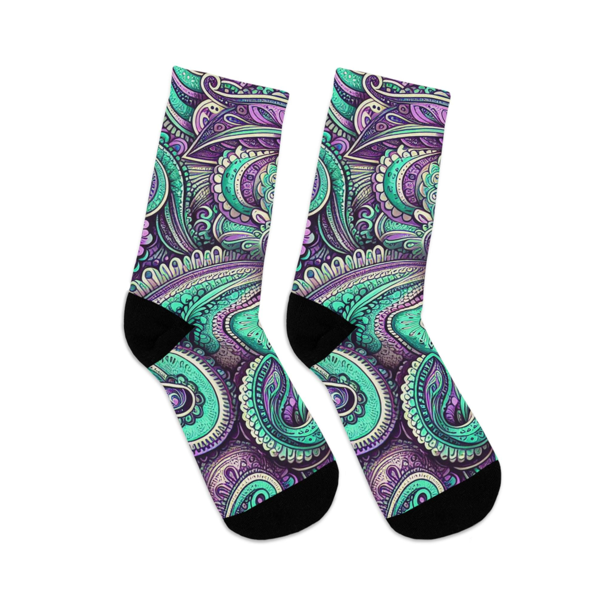 open lace back dress Uomo Venetto Stripped, Paisley Style Dress Socks Purple Paisley main image 1
