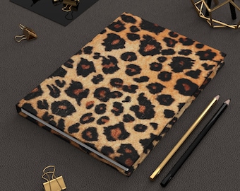 Leopard Print Hardcover Journal Matte, Animal Print Notebook, Bullet Journal, Planner, Diary, Reunion, Birthday, Student, Bridesmaid Gift