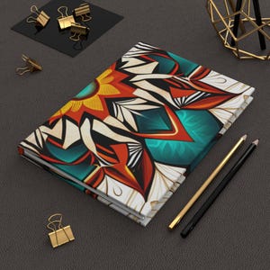Native Hardcover Journal Matte - Indigenous Pattern Notebook, Tribal Diary, Ethnic Sketchbook, Boho Notepad, Cultural Writing Pad