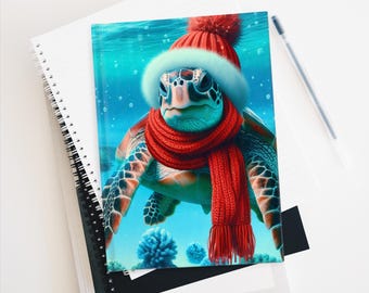Diario festivo a forma di tartaruga, simpatico quaderno a forma di tartaruga marina, diario di scrittura per le feste, regalo per gli amanti degli animali, idea regalo invernale, decorazione ecologica