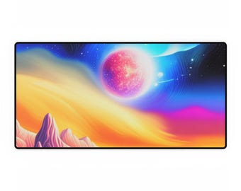 Celestial Desk Mat, Starry Night Office Decor, Astronomy Mouse Pad, Galaxy Desk Accessories, Space Home Office Supplies, Cozy Gamer