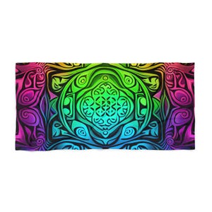 Hawaiian Tribal Beach Towel - Perfect for Summer Relaxation, Beach Days, Poolside Lounging - Indigenous Pattern Design, Island Luxe