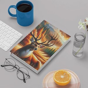 Deer Hardcover Journal Matte, Woodland Animal Notebook, Rustic Diary, Nature Lover Gift, Blank Sketchbook, Gift for Writers,
