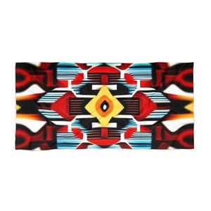 Tribal Beach Towel - Boho Chic Summer Towel, Ethnic Beach Blanket, Aztec Beach Mat, Southwest Beach Wrap, Tropical Towel for Vacation