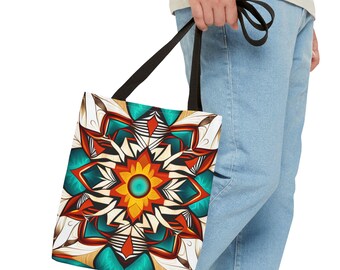 Native Tote Bag - Ethnic Tribal Design, Reusable Shopping Bag, Eco-Friendly Handbag, Boho Shoulder Tote, Unique Market Tote Bag