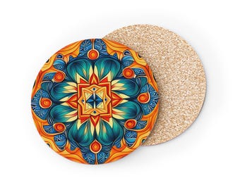 Posavasos tribales, posavasos bohemios, posavasos geométricos, posavasos de cerámica, posavasos del suroeste, posavasos étnicos, juego de 4 posavasos