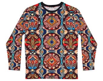 Indigenous Motif Long Sleeve Shirt | Native Art All-Over Print