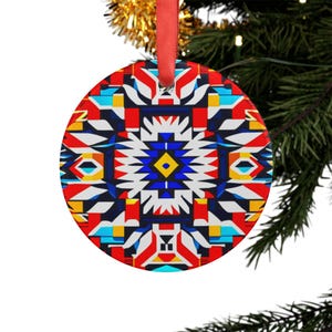 Adorno acrílico, diseño de adorno nativo: decoración navideña decorativa, adorno para árbol, idea de regalo única, regalo para calcetines navideños, decoración del hogar.