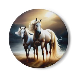 Elegant Horse Design Ceramic Coaster | Animal Lover Gift, Home Decor, Rustic Kitchen Accessory, Unique Housewarming Present