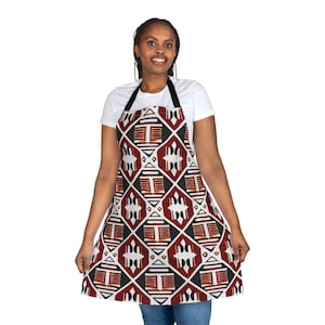 Tribal Apron-Bohemian Kitchen Cooking Wear, Chef Gift, Cooking Apron with Tribal Pattern, Kitchen Accessory, Unique, African Design