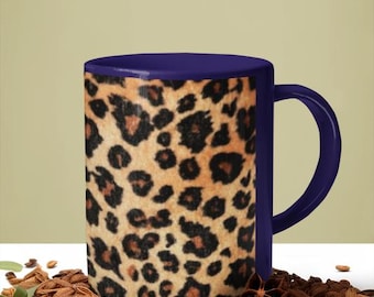 Leopard Print Mug, 15oz - Stylish Coffee Cup for Animal Print Lovers, Safari Theme Mug, Wild Animal Gift, Jungle Print Tea Cup, Leopard