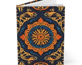 Matte Hardcover Journal, Oriental Journal Notebook, Diary, Writing Journal, Gift for Writers, Stationery, Asian Journal, Mandala Gifts