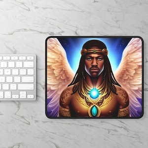 Angel Mouse Pad, Heavenly Gaming Desk Mat, Cherub Laptop Mousepad, Guardian Angel Computer Accessory, Religious Gaming Setup Decor