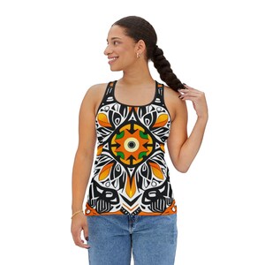 Tribal Tank Top, Aztec Sleeveless Shirt, Boho Women&#39;s Tank, Ethnic Print Camisole, Summer Festival Clothing, Indigenous Gifts, African Gift
