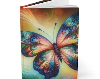 Butterfly Dreams Hardcover Journal, Colorful Butterfly Notebook, Artistic Journal for Writers, Gift for Nature Lovers, Vibrant Journal for