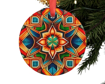 Ornament, Native Ornament Acrylic Decoration, Christmas Tree Bauble, Holiday Decor, Navajo Design Gift, Southwest Style Ornament
