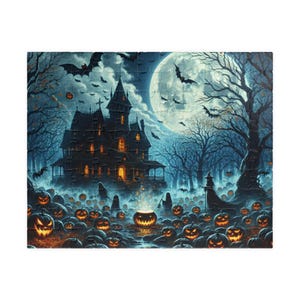 Halloween Jigsaw Puzzle, Trick or Treat Puzzle, Spooky Puzzle, Witch Puzzle, Pumpkin Puzzle, Haunted House Puzzle, Halloween Decor,
