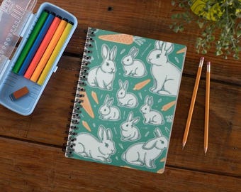 Cute Bunny Spiral Notebook - Perfect for Journaling, Note-taking, School Supplies, Gifts for Animal Lovers, Easter Decor, Bunny Theme