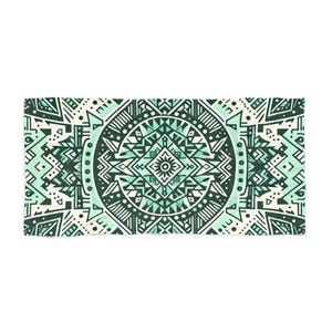 Bohemian Beach Towel, Stylish Pool Towel, Vibrant Summer Towel, Yoga Towel, Travel Towel, Mint Green Tribal Towel, Indigenous Beach Towel