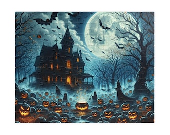 Puzzle na Halloween, Puzzle „Cukierek albo psikus”, Puzzle straszne, Puzzle czarownicy, Puzzle dyniowe, Puzzle nawiedzonego domu, Dekoracje na Halloween,