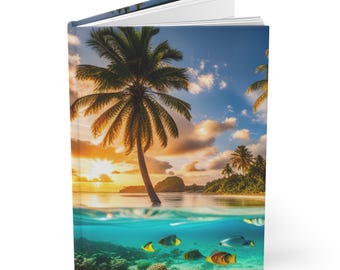 Tropical Vacation Journal, Sunny Beach Diary, 2025 Travel Planner, Personalized Beach Notebook, Perfect Gift for Travelers