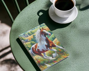 Diario de tapa dura "Sueños Ecuestres" / Diseño inspirador de caballos / Perfecto para tomar notas, regalos para amantes de los caballos, diario artístico, regalo del oeste