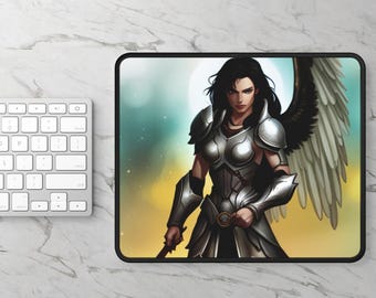 Ängel Gamingmusmatta, Himmelsk musmatta, Cherub skrivbordsmatta, Guardian Angel elektroniktillbehör, Seraphim kontorsmaterial