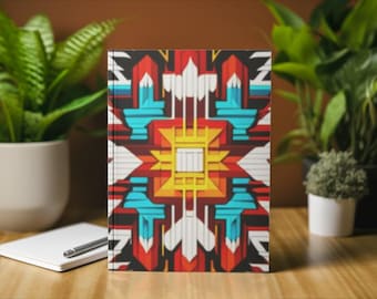 Native Hardcover Journal Matte, Tribal Notebook, Boho Diary, Ethnic Writing Pad, Indigenous Sketchbook, Nature Notepad, Traveler's Logbook