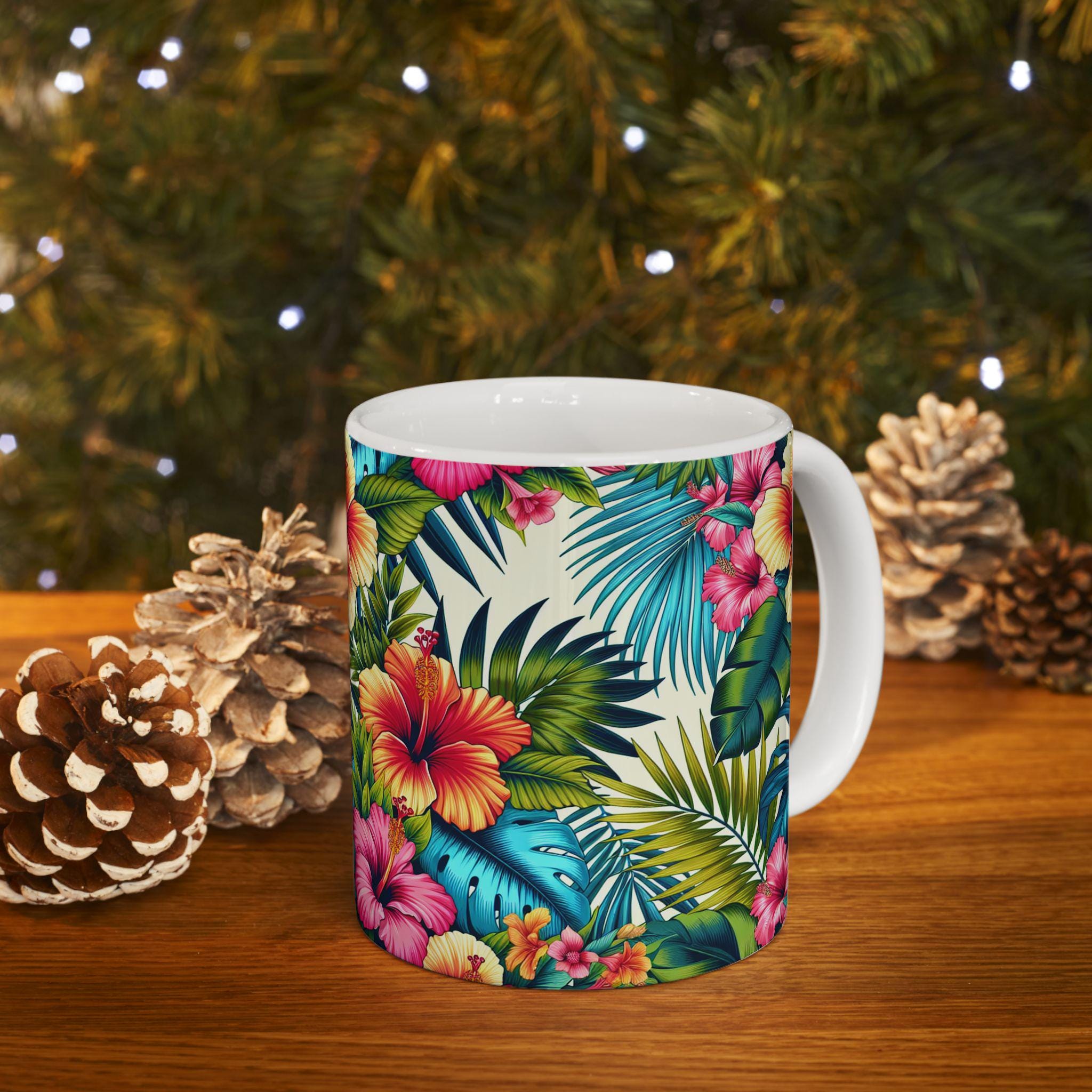 Tazza da caffè e tè Buon Natale verde da 16 once in gres, tazza con ghirlanda natalizia, tazza in ceramica con decorazione natalizia di Threshold - Italia