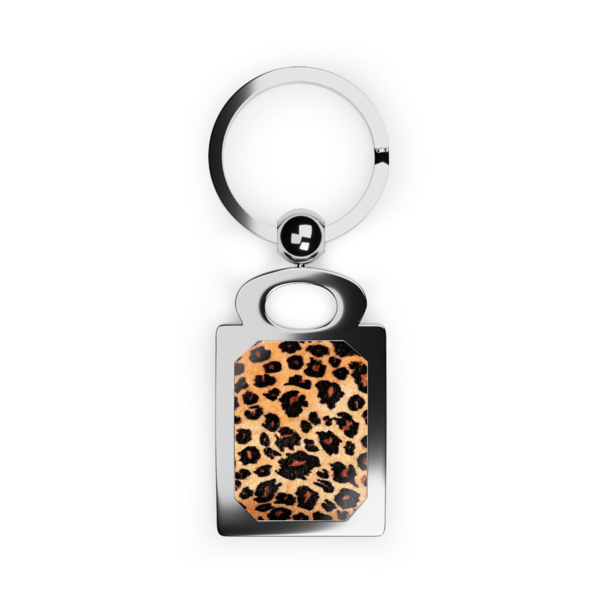 Leopard Spots Keyring - Rectangle Photo Keychain for Animal Print ...