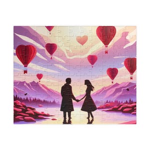 Valentine&#39;s Jigsaw Puzzle - Love Heart Design - Fun Family Game Night Activity, Romantic Gift Idea for Couples, Relaxing Mind Challenge,