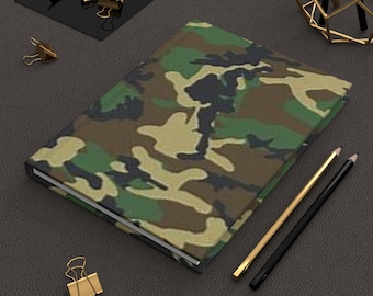 Camo Journal, Military Diary, Army Notebook, Outdoor Adventure Logbook, Matte Hardcover Travel Planner, College, Wedding, Friend Gift