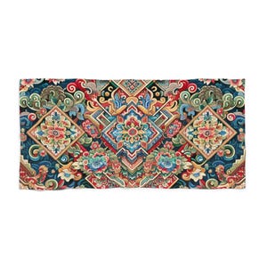 Bohemian Beach Towel, Vibrant Pool Towel, Summer Essentials, Boho Beach Accessories, Perfect Gift for Beach Lovers, Oriental Beach Towel