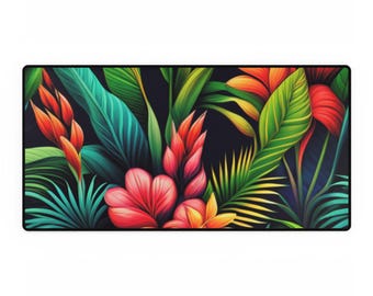 Tropical Desk Mats, Jungle Office Mouse Pad, Palm Leaf Computer Desk Accessory, Botanical Table Protector, Work from Home Decor, Custom
