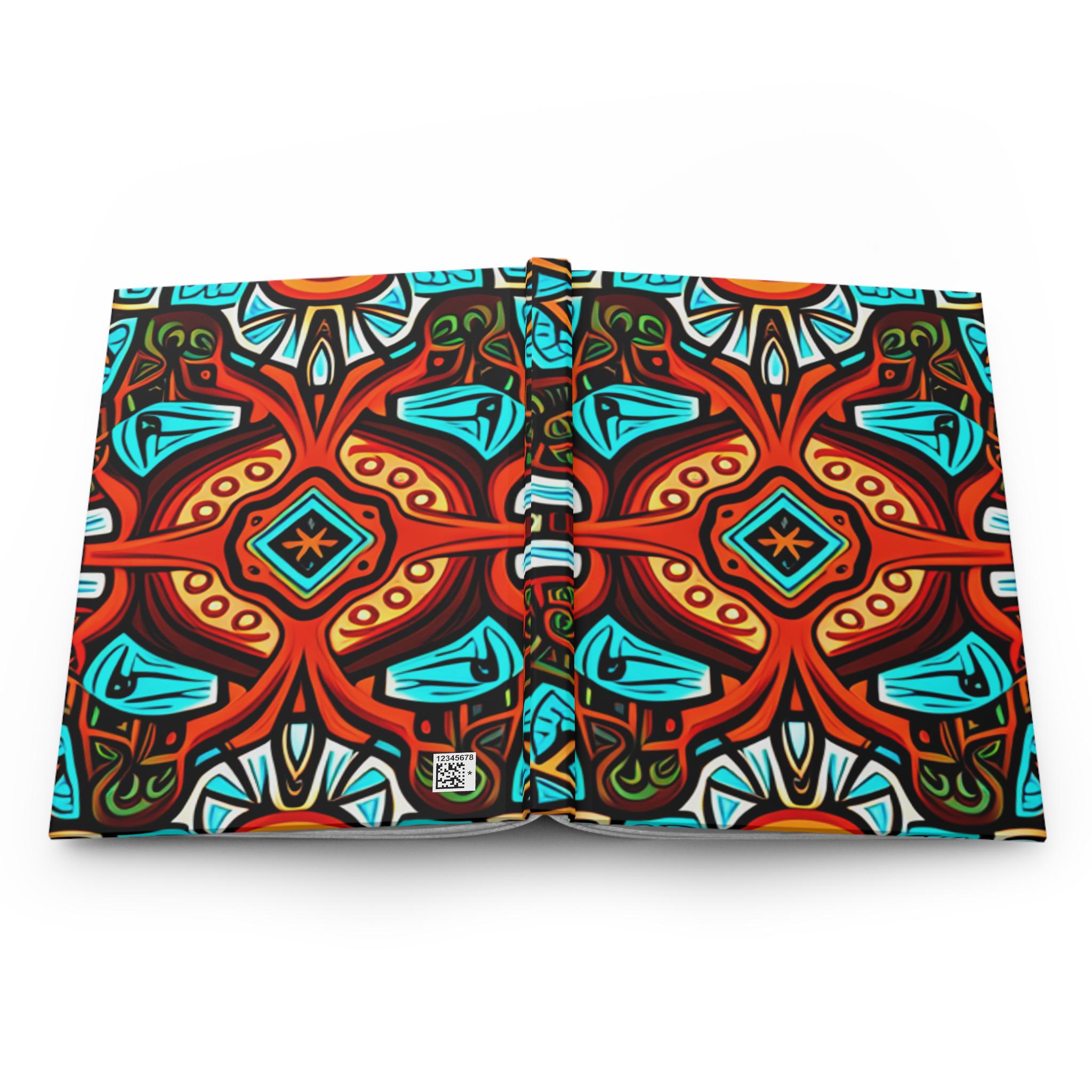 アフリカンデザインハードカバージャーナルマット、エスニック柄ノート