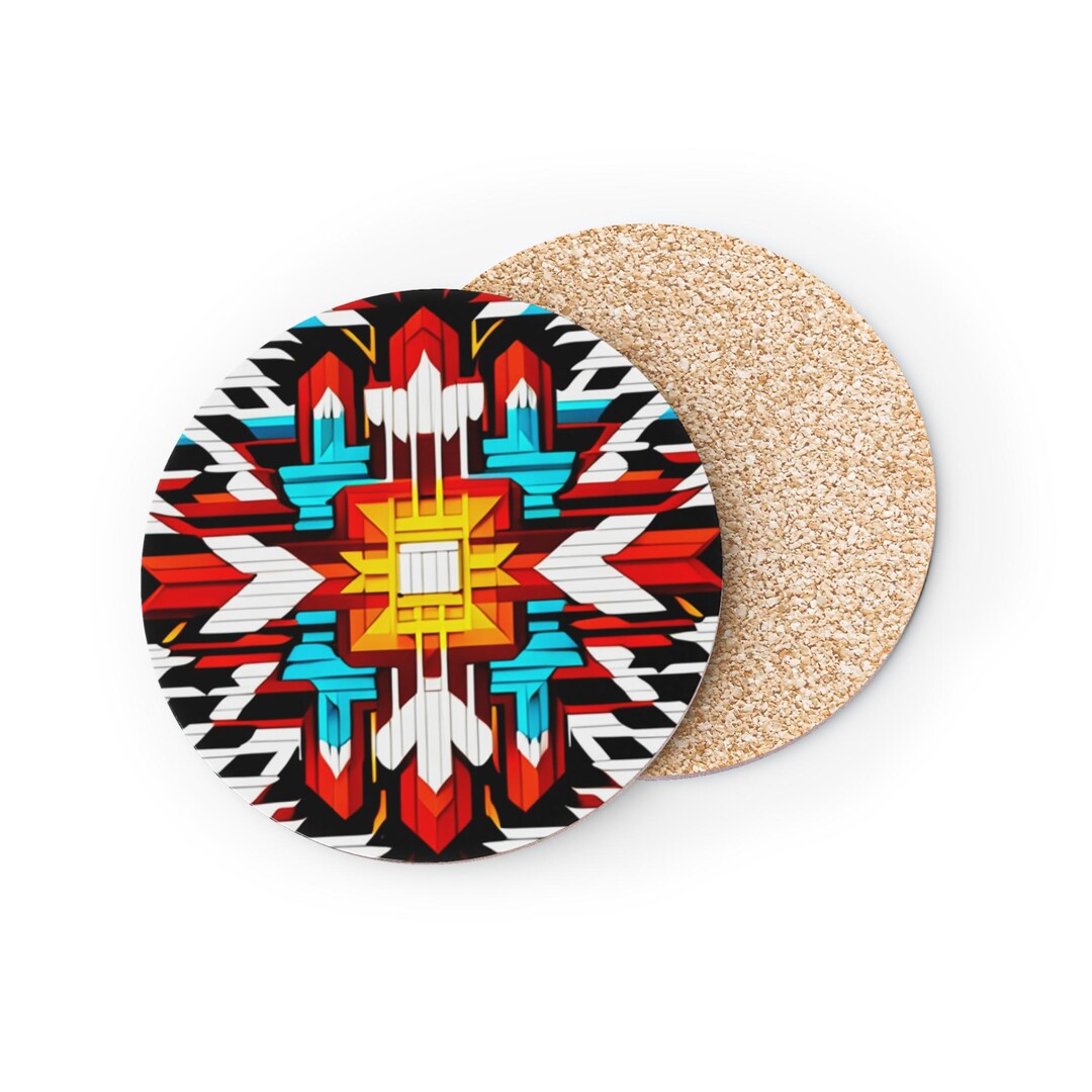 Tribal Coasters Set, Indigenous Drink Mats, Boho Home Decor, Southwest ...