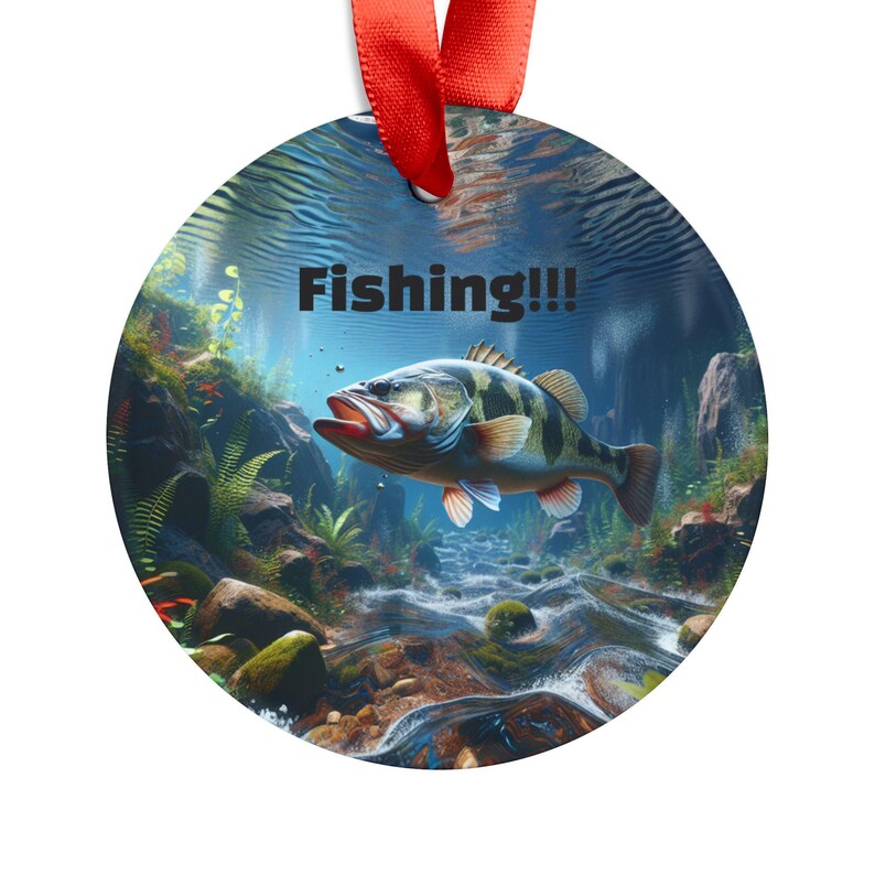 Acrylic Ornament Bass Fishing Ornament for Christmas Tree, Holiday