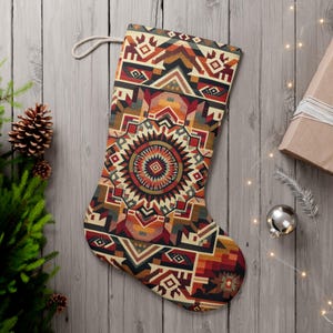 Media navideña, media del suroeste, decoración de Papá Noel, regalo navideño, decoración festiva, decoración de repisa, hecho en el Reino Unido.